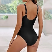 economico Rash Guards Interi-Per donna Costume da bagno Costumi da bagno One Piece Tinta unita Scollo a V Leggero Elastico Traspirante Senza Maniche Costume da Bagno Surf Spiaggia Vacanze Estate