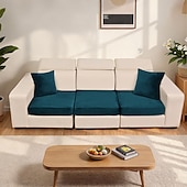 abordables Housse de fauteuil et d'accoudoir de canapé-1/2/3 housses de coussin de canapé en velours argenté élastique uni, style européen, douces et résistantes, idéales pour la décoration et la protection de votre intérieur.