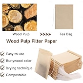 Χαμηλού Κόστους Σκεύη &amp; Γκάτζετ Κουζίνας-100 τεμάχια σακούλες φίλτρου τσαγιού μιας χρήσης για χαλαρό κορδόνι τσαγιού, κενή σακούλα για τσάι σε φύλλα με 100% αλεύκαντο χαρτί