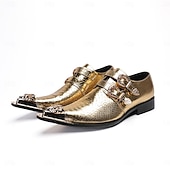 preiswerte Männer Schuhe-Herren Mardi Gras Gold Schlangen-Druck Doppel-Schnalle Loafer – Luxus 100% Premium Rindsleder Schuhe mit glänzendem Gold-Finish Perfekt für Karneval festliche Partys und besondere Anlässe