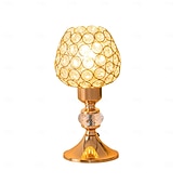 abordables Lampes de table-Bougie en cristal doré, lampe de chevet de luxe rechargeable, lumière chaude 3000K, intensité variable, idéale pour la chambre, les mariages et les fêtes.