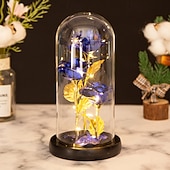 Недорогие Декоративные огни-Ночник с розой на День матери LED 21,5 * 11,5 см подарок для девушки жены и матери атмосферный светильник для спальни работающий от AAA батареи с прозрачной крышкой