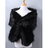 preiswerte Pelzschals-Kunstpelz-Umhänge Damenumhang Elegant Vintage Ärmellos Kunstpelz Hochzeit Schals Mit Unifarbe Für Party Herbst