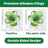 Χαμηλού Κόστους Ημέρα του Αγίου Πατρικίου-5 φύλλα αυτοκόλλητα παραθύρου για την ημέρα του Αγίου Πατρικίου, στατικά αυτοκόλλητα με ιρλανδικό τετράφυλλο τριφύλλι, αυτοκόλλητα γυαλιού με ατμόσφαιρα εορταστικού πάρτι για διακόσμηση καταστήματος