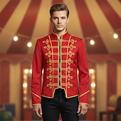 economico Cime-Costume di fantasia Giacca da circo direttore di circo Vittoriano Stile militare Adulti Per uomo Halloween Carnevale Feste Performance Mascherata Vestirsi