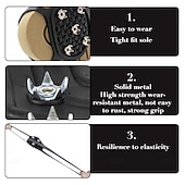 billige Håndverktøy-1 par 5-knotters stegjern for snø og is sklisikre skopigger sklisikre skotrekk klatreklosser stegjern sterkt grep