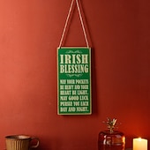  Szent Patrik napja ír áldás fa függő tábla ír söröző rusztikus falidísz a házba bárba pubba játékszobába jó szerencse és inspiráló idézet dekoráció