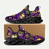 זול נעלי גברים-סניקרס ספורטיביות צבעוניות לגברים לחג המולד נעליים קלות עם ספיגת זעזועים לאירועי קרנבל מצעדים הליכה חיצונית טיולים וספורט יומיומי