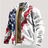  4 luglio 2026 250° Giorno della Memoria Felpa con Cappuccio con Zip e Bandiera Americana per Uomini per Attività Sportive All'aperto