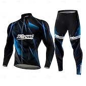 Недорогие Комплекты мужской одежды-Муж. Велокофты и лосины Длинный рукав Синий Желтый Винный Велоспорт Сохраняет тепло 3D-панель Быстровысыхающий Анатомический дизайн Ультрафиолетовая устойчивость Виды спорта Одежда