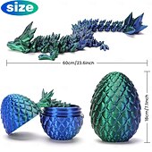 cheap Easter-Large 3D Printed Dragon with Easter Egg,Big Articulated Dragon Fidget Home Decor, Desk Pet, Christmas Birthday Gift