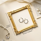 tanie Rzeźby-1 szt. Materiał żywiczny w stylu europejskim, trójwymiarowa, wzorzysta złota rama do dekoracji, dekoracja ścienna DIY, odpowiednia do zdjęć, dekoracja salonu, dekoracja miniaturowego domu