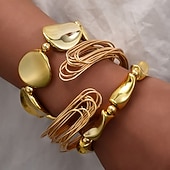 baratos Pulseiras e pulseiras-Clássico Moda Moda Resina Pulseira de jóias Prata / Dourado Para Diário Feriado Encontro