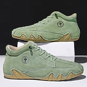 economico Stivaletti alla caviglia-stivali da uomo in similpelle verde fatti a mano: design unico e resistente con vestibilità comoda, ideali per l'uso casual, all'aperto e quotidiano