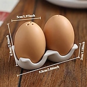 Недорогие Кухонная утварь и гаджеты-2 керамических кувшина в форме яйца для соли &amp;Уникальные контейнеры для приправ, кухонные держатели для специй, идеально подходящие для пикников на открытом воздухе, барбекю, ресторанов и кухонь, с