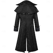 economico Capispalla-Retrò Vintage Rococò Medievale Cappotto Smoking Frac Lunghe Costume Per uomo Reale Halloween Carnevale Feste LARP Fiera Rinascimentale Adulti Cappotto