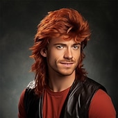 Недорогие Исторические парики-поп-рок 70-х &amp;Забавный мужской парик в стиле 80-х