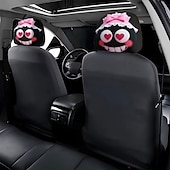 cheap Slipcovers-2pcs Cute Flower Love Heart Print Headrest Covers, Valentine's Day Heart-Eyed Girl Car Headrest Protector, Interior Decor, No Filling, Easy to Install and Wash, Suitable for Long-Distance Travel Naps
