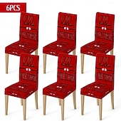 رخيصةأون غطاء كرسي الطعام-غطاء كرسي طعام مطاطي لعيد الحب، بنقشة مربعات الجاموس باللونين الأسود والأبيض مع قلب وقوس على مسند الظهر، غطاء كرسي شتوي قابل للإزالة والغسل للمنزل والمطعم والمطبخ وغرفة المعيشة (1/4/6 قطع)