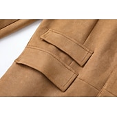 baratos Jaquetas de Suede Sintético-Homens jaqueta leve Jaqueta casual Jaqueta de camurça sintética Para Noite Macio Fivela Primavera &amp; Outono Casual Colarinho Chinês Padrão Cáqui Claro Preto Azul Marinha cáqui Verde Tropa Casaco