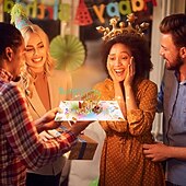 tanie Dekoracyjne światła-kartki urodzinowe fajerwerki wyskakujące ciasto dmuchane światło i muzyka kartka urodzinowa prezenty dla kobiet mężczyzn mamy dzieci