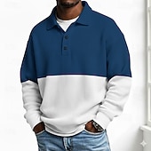 Χαμηλού Κόστους Ανδρικό γεωμετρικό πόλο-Ανδρικά Συνδυασμός Χρωμάτων Πόλο Μακρυμάνικο Μπλουζάκια πόλο Πέτο Καθημερινό Σχολείο Ένδυση γυμναστικής και άθλησης Καθημερινά Ρούχα 3D εκτύπωση Άνοιξη Φθινόπωρο