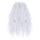 Χαμηλού Κόστους Κάτω-Φανταστική φορεσιά Φούστα από τούλι Ρετρό / Βίντατζ Δεκαετία '80 Πολυεπίπεδο High Low Φουσκωμένος Ενηλίκων Γυναικεία Απόκριες Πάρτι Επίδοση Χορός Μπαλέτο Ντύνομαι