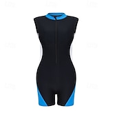  Mujer Camiseta Protección Solar Surf Traje de baño Una pieza Retazos Cerrar Protección UV Alta elasticidad Sin Mangas Bañadores Surf Buceo Submarinismo Verano