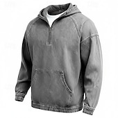 Недорогие мужские базовые толстовки-Муж. Толстовка Толстовка с капюшоном и пуловером Толстовка с капюшоном на молнии Синий Абрикосовый Розовый Военно-зеленный Темно синий Капюшон Полотняное плетение Пэчворк Карман кенгуру