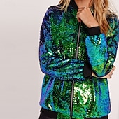 economico Cime-Retrò Vintage Anni '80 Cappotto Paillettes Tinta unita Costume Per donna Halloween Mascherata Performance Parata dell'Orgoglio Mese dell'orgoglio Adulti Cappotto Tutte le stagioni