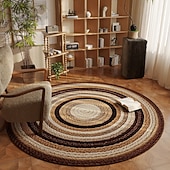 ieftine Covorase de zonă-Covor vintage boho chic rotund pentru scaun, husă de canapea și masă de cafea de lux, covor de living rezistent la pete, covoraș de podea pentru dormitor și dulap