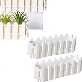 abordables accessoires d'entretien des plantes-Lot de 2 jardinières en plastique pour clôture, pots de fleurs miniatures décoratifs, accessoires de jardin créatifs pour bonsaïs, fleurs artificielles, décoration intérieure et de table
