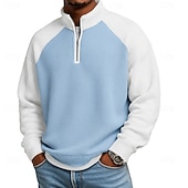 olcso Férfi klasszikus póló-Férfi Gofris pólóingek Póló Hétköznapi Előírásos Szalagos gallér Hosszú ujj Divat Tömör szín Texturált Gombok Sima Ősz &amp; tél Ősz Tavasz &amp; Ősz Normál Fekete Világoszöld Világoskék Sötétkék Bíbor