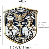  2 db 250. Évfordulós Az Egyesült Államok Tengerészgyalogsága  NAVY Emlékkitűző Tengerészgyalogság Hadsereg Katonai Jelvény Kitűző Ötvözet Gombos Kitűzők Veterán Kollekció Ajándék Ékszer a