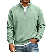 economico Felpe di base-Per uomo Maglia Felpa con cappuccio Felpa con zip corta Rosso bordeaux Nero Verde chiaro Verde militare Blu marino Colletto Mao Semplice Patchwork Casuale Quotidiano Sport &amp; Outdoor Streetwear Cool