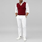 abordables Pull en laine pour hommes-Pull sans manches pour homme en pure laine cachemire de qualité supérieure, col en V, maille classique, doux, chaud et respirant.