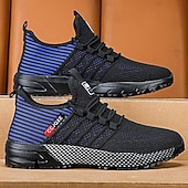 abordables Baskets Décontractées-Chaussures de course noires en mesh pour hommes – baskets athlétiques légères avec tige respirante, idéales pour la course, la salle de sport et les activités sportives.