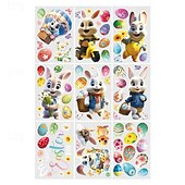 levne velikonoční-9 listů velikonočních samolepek na okna, velikonoční motocyklový zajíček s roztomilým králíkem a vajíčkem do výlohy, statické samolepky na okna.