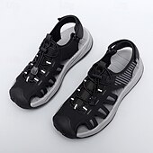 economico sandali da esterno-sandali sportivi beige da uomo: design comodo con rete traspirante, vestibilità regolabile per la spiaggia, le passeggiate e l'estate