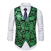  Rugido 20s 1920s Retro Antiguo Chaleco Caballero Gángster Cachemir Jacquard Disfraz Hombre Disfraz de carnaval Carnaval Fiesta de Cóctel Fiesta temática Despedida de Soltera Adulto Chalecos