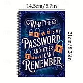 cheap Home Supplies-Spiral Password Notebook - Secure Password Organizer with Lock Design, for Home Office, Internet, Computer, Scrapbooking - Password Keeper Journal with Spiral Binding - Ideal for Passwords, Login