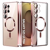 olcso Samsung-tokok-telefon Ügy Kompatibilitás Samsung Galaxy S26 Ultra Plus S25 S25 él S24 S23 S22 Plus Ultra Fekete tok Átlátszó Mágneses Ütésálló Retro TPU