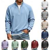 economico Felpe di base-Per uomo Maglia Felpa con cappuccio Felpa con zip corta Rosso bordeaux Nero Verde chiaro Verde militare Blu marino Colletto Mao Semplice Patchwork Casuale Quotidiano Sport &amp; Outdoor Streetwear Cool