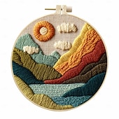 Недорогие Снижено до $30-Схема для вышивки ручной работы «Восход солнца в горах»
