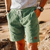economico Pantaloncini casual-Per uomo Shorts Pantaloncini Estivi Shorts da Spiaggia Pantaloncini casual Pantaloncini di velluto a coste Coulisse Elastico in vita Tinta unica Comodità Traspirante Corto Quotidiano All'aperto Ferie
