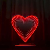 olcso Dekoratív fények-3D-s szerelmes tükör alagút éjszakai fény USB-s tápellátású 32cm/12.6inch ajándék szeretőnek barátnőnek feleség anyának beltéri hálószoba nappali étkező ágyvég hangulat dekorációs lámpa asztali dísz