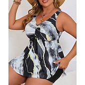 Недорогие Серфинг Танкини и Бикини-Жен. Купальный костюм 2 предм. Swimsuits тропический Ультралегкий (UL) Утягивание живота Эластичный Без рукавов Купальники Серфинг Для погружения с трубкой Лето