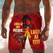 economico Animali &amp; Uccelli-Per uomo Pollo di plastica Anatra Gergo divertente Costumi da bagno Pantaloncini da mare Pantaloncini da Surf Misura del girovita medio Divertente Casuale Vacanza al Mare Tasche Laterali fodera in