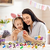 お買い得  イースター-50/100個の小さなイエスのフィギュア、ミニイエスのフィギュア、イースターギフト、イースターエッグ詰め物用の小さな像、マルチカラーの小さなイエスのフィギュア、ミニチュアフィギュア、隠すのに