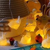 tanie Łańcuchy świetlne baterii-Wielkanocne lampki choinkowe zasilane bateryjnie, dekoracje LED, wiosenne lampki choinkowe do domu, do wewnątrz i na zewnątrz, do koszyka wielkanocnego, na imprezę, do sypialni, na sezon